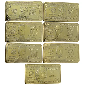 American100dollar 24k pozlačeni Ponarejenega Denarja, 50USD Gold Bar Domu Dekorativni Zlato, plemenitih kovin, Kovinske Obrti Razkošje, trgovina s Spominki, Darila