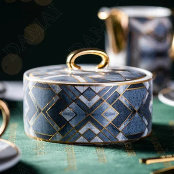 Ameriški Keramike, Za Shranjevanje Kozarcev Zlati Kap Kave, Sladkorja Skledo Spalnica Kozmetični Posodo Doma Dekoracijo Sodobne Organizator