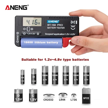 ANENG AN-168 PRO Digitalni Litij-Zmogljivost Baterije Tester Karirasti Obremenitev Analizator Prikaz Preverite AAA AA Gumb Celice Univerzalni Test