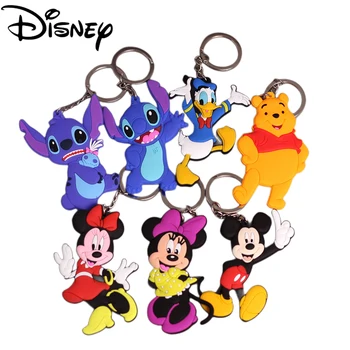 Anime Disney Keychain Risanka Slika Mickey Minne Lilo & Stitch Srčkan Lutka Keyring Nekaj Vrečko Okrasek Ključ Verige Avto Obesek Darilo