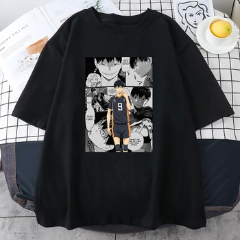 Anime Haikyuu Kageyama Tobio Tiskanja Moške Majice Crewneck Prevelik Oblačila, Casual Stil T Shirt Prevelik Poletje Bombaža T-Shirt