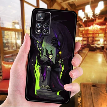 Anime Maleficent Risanka Primeru Telefon Za Xiaomi Redmi Opomba 11 10 10 9T 9 9Pro Max 8T 8Pro 7 6 5 Pro 4X Mehko TPU Črni Pokrov Jedro 3