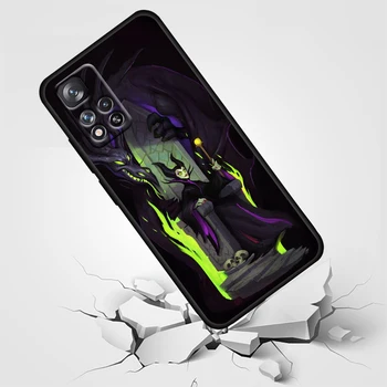 Anime Maleficent Risanka Primeru Telefon Za Xiaomi Redmi Opomba 11 10 10 9T 9 9Pro Max 8T 8Pro 7 6 5 Pro 4X Mehko TPU Črni Pokrov Jedro 5