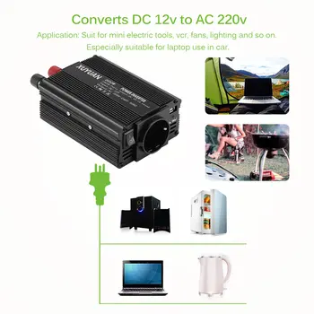 Avto Napajalni Pretvornik Inverter Adapter za Polnilnik 12V Na 220V 600W Moči Pretvornik USB Vmesnik Preobremenitve Prenapetostna Zaščita 3