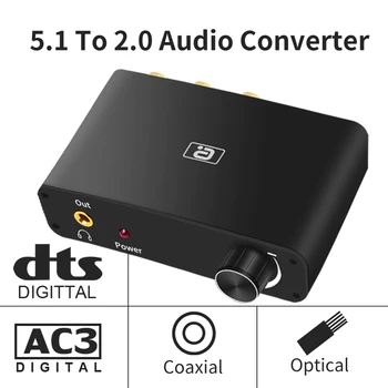 AYINO 32bit 192K Digitalno Analogni 5.1 CH za 2.0 Audio Dekoder Pretvornik DTS, AC3 PCM Optični Koaksialni na RCA 3,5 MM DAC610