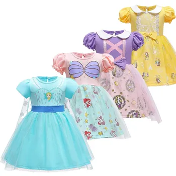 Baby Dekle Elsa Sneg Bela Morska Deklica Belle Rapunzel Obleko Otroci Cosplay Rojstni Kostum Malčka Dekle, Princesa Obleko 1-6 Let