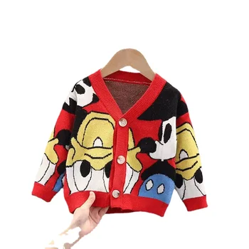 Baby Fantje Puloverji Jopice Risanka Mickey Mouse Dekliška Oblačila Jeseni Otrok Vzročno Dolg Rokav Plašč, Jakne, Pletenine Pozimi 0
