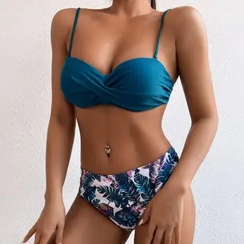 Bandeau Bikini Kopalke Ženske Push Up Bikini Komplet Kopalk Ženski Visoko Pasu Brazilski kopalke Biquini купальник женский