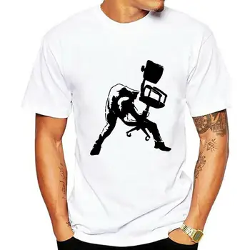 Banksy T Shirt Pisarniški Stol Spopad Joe Strummer T-Shirt Majhne do XXL
