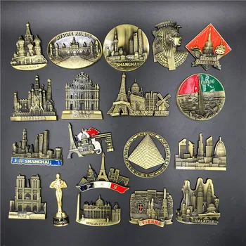 Barcelona Španija Hladilnik Magneti, ZDA, Egipt, Avstrija Španija Dubaj Rusija Parizu Egiptovske Piramide 3DFridge Magnet Spominek Dekor 0