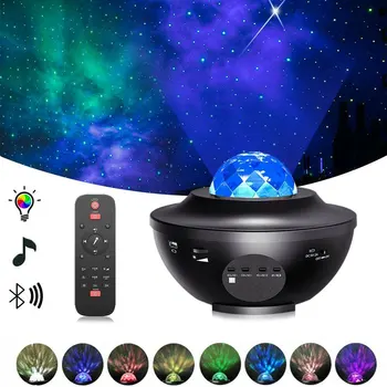 Barvita LED Zvezdnato Nebo Projektor Ocean Val Noč Lahka Meglica Romantično Oblak Bluetooth Zvočnik Galaxy Lučka Daljinski upravljalnik