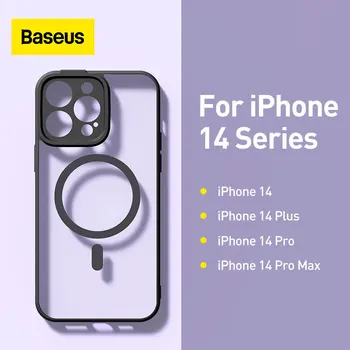 Baseus Magnetni Primeru Telefon Za iPhone 14 Pro Max 2022 Nov Pregleden Magnet Hrbtni Pokrovček Shockproof Zaščitna torbica Za iP14 Plus 0