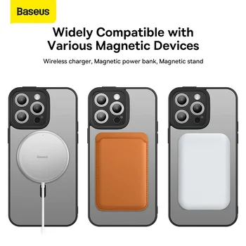 Baseus Magnetni Primeru Telefon Za iPhone 14 Pro Max 2022 Nov Pregleden Magnet Hrbtni Pokrovček Shockproof Zaščitna torbica Za iP14 Plus 5