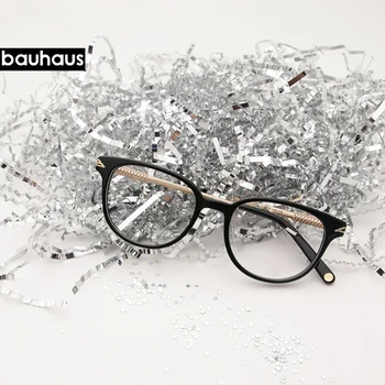bauhaus Moda Pravokotne Acetat Moški Ženske Črna Očala Okvir Optičnega Okvir za Očala Očala 1
