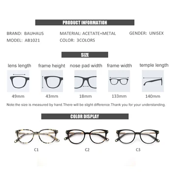 bauhaus Moda Pravokotne Acetat Moški Ženske Črna Očala Okvir Optičnega Okvir za Očala Očala 2