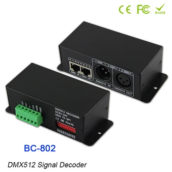 BC-802 5V 12V 24V DMX512 TTL Signal Dekoder LPD6803/LPD8806/WS2801/SK6812/TM1814 IC pixel Svetlobe LED Krmilnik DMX Converter