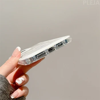 Belih Tulipanov Cvet Odbijača Puff Primeru Telefon za iPhone Pro 13 12 11 Pro Max X XR XS Max Kritje Moda Srčkan Zaščitno Mehko Primerih 4