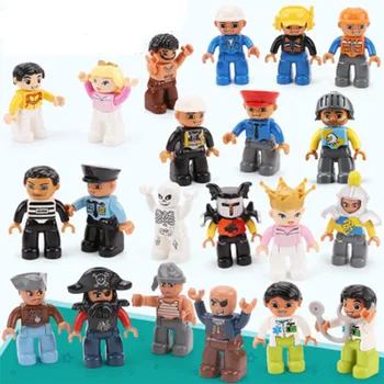 Big gradniki figuric policija vojak izobraževalne igrače za otroke, božična darila