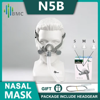 BMC N5B Nosno Masko, ki je Primerna CPAP BiPAP Stroj, ki S/M/L/XL Velikost Anti Smrčanje Spanja Apean S Cevjo Pokrivala NM4 Različico za Nadgradnjo