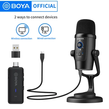 BOYA Kondenzatorski USB Brezžični Mikrofon-PM500W Strokovno Mic za Prenosni RAČUNALNIK Pretakanje Snemanje Vokalov Glasovno Igranje Metting