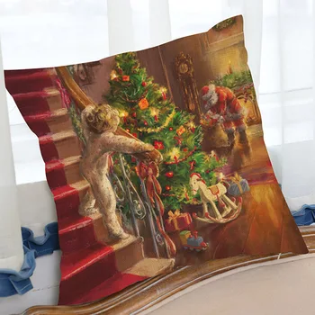 Božič Okrasne Blazine Pes Cosplay Božiček 3D Tiskanja Celebrition Božič Darilo Kavč Vrgel Blazine Avto Nazaj Blazine 45x45cm 2