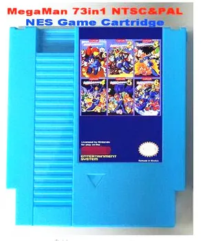 Brezplačno 73in1-NTSC in PAL Igre Kartuše za MegaMan1-6&RockMan1-6 , 72 Zatiči za NES Igra Zamenjava Kartuše Lupini