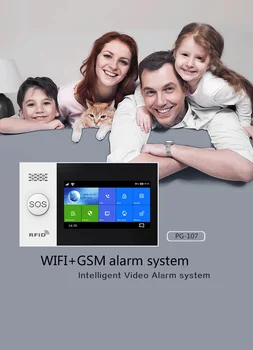 Brezžični WIFI GSM Domov Protivlomni Varnostni Alarmni Sistem SMS Tuya Smart Življenje APP Nadzor S 4,3 Palčni Zaslon na Dotik Alarm Kompleti 2