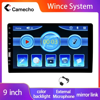 Camecho avtoradio 9 Palčni Zaslon na Dotik 1 din Multimedijski Predvajalnik Videa, Bluetooth, USB Audio MP5 GPS navigacija Pisane luči