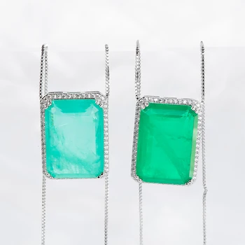 Cellacity Klasičnih 925 sterling srebrni obesek za ogrlico čar dama s smaragdno Paraiba dragih kamnov svate darilo 3