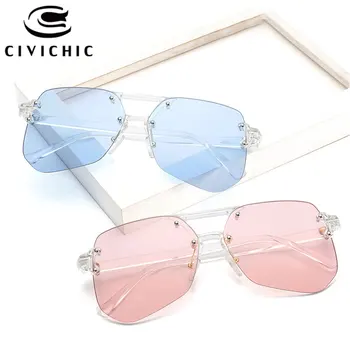 CIVICHIC Edinstveno Ženske Modna sončna Očala 2017 blagovne Znamke Oblikovalec Očala Osebno Ulica Snap Oculos De Sol Rimless Gafas E384