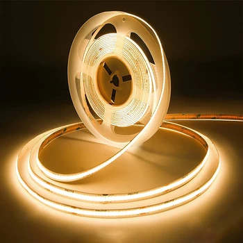 COB LED Luči Trakovi Prilagodljivo Zatemniti Lučka Trakovi, Visoko svetlost, Vgrajena Aluminijasta Lahka Trakovi Groove samolepilne Vrv Luči