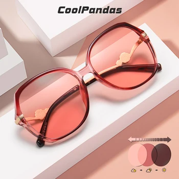 CoolPandas Letnik Oversize Photochromic sončna Očala Ženske Polarizirana Moda Velik Okvir sončna Očala UV400 Oculos De Sol Feminino