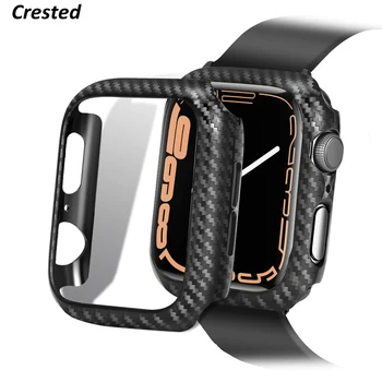 Cover Za Apple watch primeru, 44 mm 40 mm 45 mm 41mm 42mm 38 mm Ogljikovih vlaken Odbijača Zaščitnik iWatch series 3 4 5 6 SE 7 dodatna Oprema