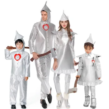 Deluxe Tin Man Kostum Za Moške, Otroke, Odrasle Halloween Pravljica Uspešnosti Stranka, Cosplay Fantje Dekle Fancy Stranka Obleko Obleko
