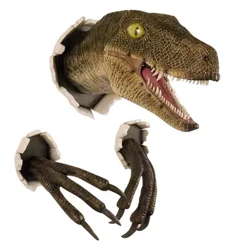 Dinozaver Stenske Skulpture, 3D Stenske Poka Visi Dinozaver Glavo Smolo Dinozaver Glavo s Kremplji Doma Dekor 1