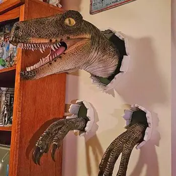 Dinozaver Stenske Skulpture, 3D Stenske Poka Visi Dinozaver Glavo Smolo Dinozaver Glavo s Kremplji Doma Dekor 2