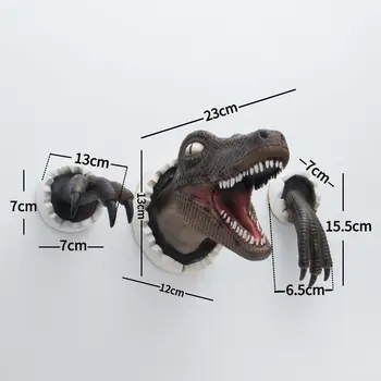 Dinozaver Stenske Skulpture, 3D Stenske Poka Visi Dinozaver Glavo Smolo Dinozaver Glavo s Kremplji Doma Dekor 4