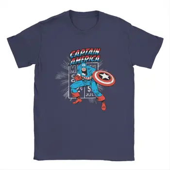 Disney Marvel Captain America Superheros moška T Majica Bombaž Vrhovi Edinstveno Kratek Rokav Krog Vratu Tees Ideja za Darilo T-Majice 0