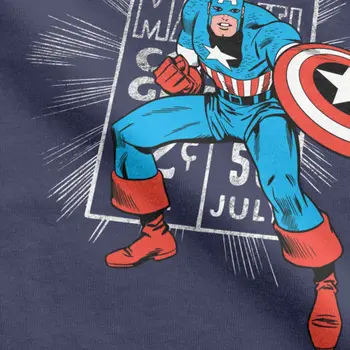 Disney Marvel Captain America Superheros moška T Majica Bombaž Vrhovi Edinstveno Kratek Rokav Krog Vratu Tees Ideja za Darilo T-Majice 3
