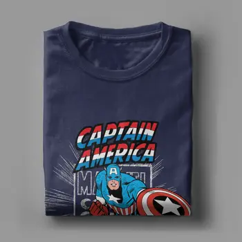 Disney Marvel Captain America Superheros moška T Majica Bombaž Vrhovi Edinstveno Kratek Rokav Krog Vratu Tees Ideja za Darilo T-Majice 4