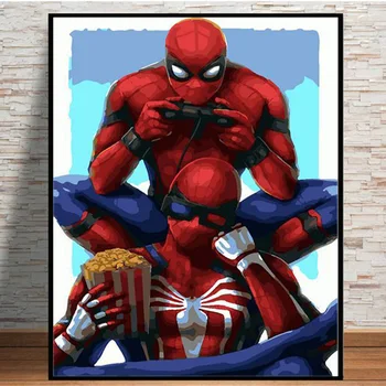 Disney Marvel Spiderman Plakatov in Fotografij Stenskih slikah, Platno Slikarstvo Dnevna Soba Dekor Doma Dekor Zidana 1