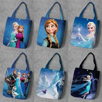 Disney risanke princesa torbici varstvo Okolja nakupovalno vrečko, Zamrznjeno, Elsa, Ana ramenski platno vrečko tote vrečko