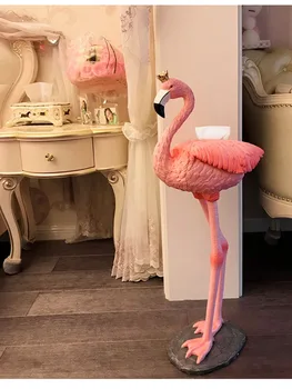 Doma Okraski Flamingo Smolo Tkiva Polje Kip Nordijska Ustvarjalnost Dnevna Soba Notranjo Opremo Skulpture Stranišče, Tla, Dekorativni