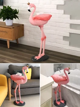 Doma Okraski Flamingo Smolo Tkiva Polje Kip Nordijska Ustvarjalnost Dnevna Soba Notranjo Opremo Skulpture Stranišče, Tla, Dekorativni 1