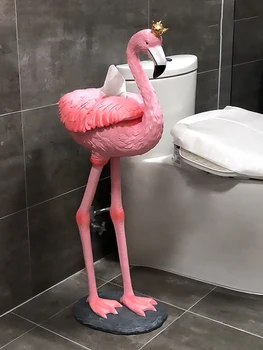 Doma Okraski Flamingo Smolo Tkiva Polje Kip Nordijska Ustvarjalnost Dnevna Soba Notranjo Opremo Skulpture Stranišče, Tla, Dekorativni 2
