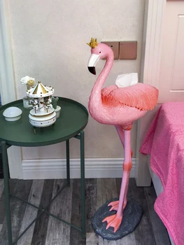 Doma Okraski Flamingo Smolo Tkiva Polje Kip Nordijska Ustvarjalnost Dnevna Soba Notranjo Opremo Skulpture Stranišče, Tla, Dekorativni 3