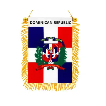 Dominikanska Republika Dvojno Stranicami Mini Obešanje Zastav Visoko Kakovosti Poliester Natisnjeni Zastavo Doma Dekor Transparent 1