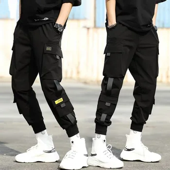 EAEOVNI Kombinezon Mens Tovora Hlače Skinny Hlače Modni Harajuku Joggers Moških Hip Hop Oblačila Japonski Visoke Ulične Sopihanje