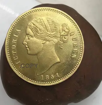 East India 1854 Kraljica Victoria Dve Mohurs Bankrot Kraljica, Obrnjena proti Levi zlatnik, Medenina Kovinski Kopijo Kovancev Z Golo Rob