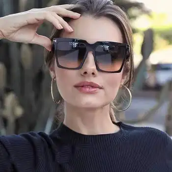 Emosnia Nov Modni Luksuzne blagovne Znamke sončna Očala Prevelik Kvadratnih sončna Očala Za Ženske Big Okvir Odtenkih Črne Gradient Lady UV400